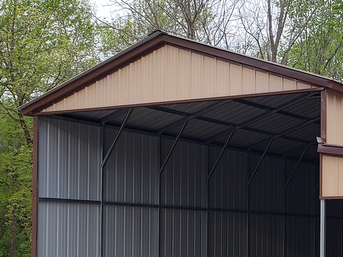 Tall RV garage delivered and installed on a concrete pad