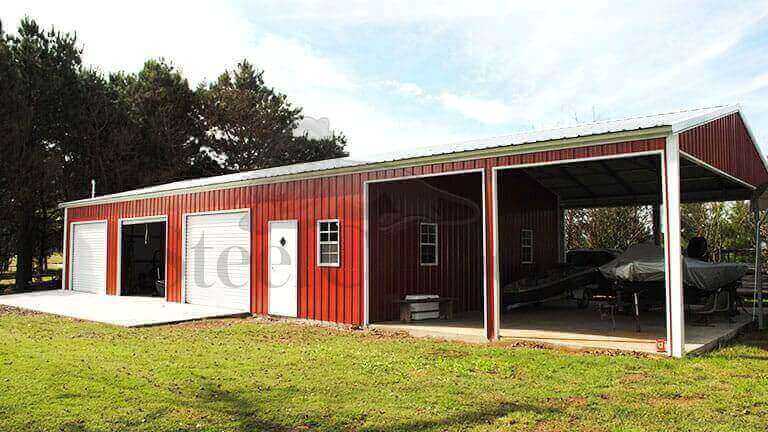 30x70 Fully Enclosed Metal Garage