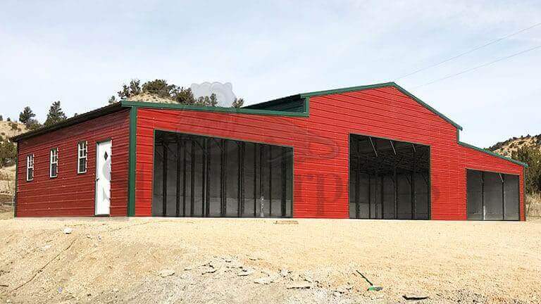 70x30 Raised Center Metal Barn